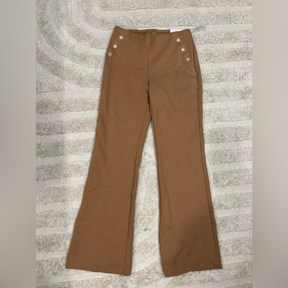 Chico's stylish wide leg  Pants, Size us 2 Creme Coffee, NWT - Picture 6 of 7
